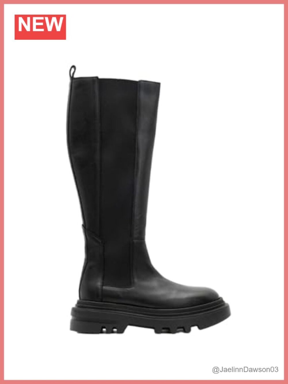 Womens Knee High Leather Boots with Elastic Gusset Casual Fall Boots